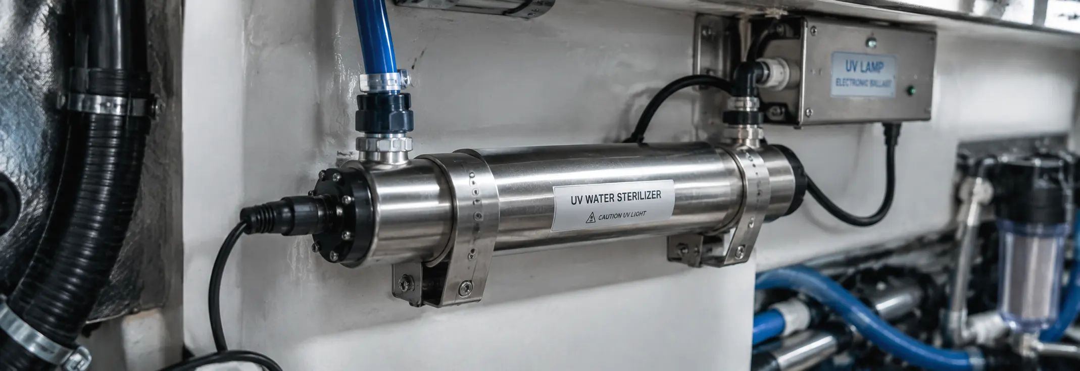UV-Desinfektion auf einem Boot